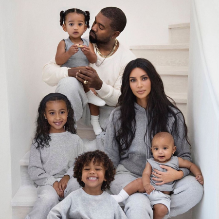 Kim Kardashian, Kanye West and their 4 children